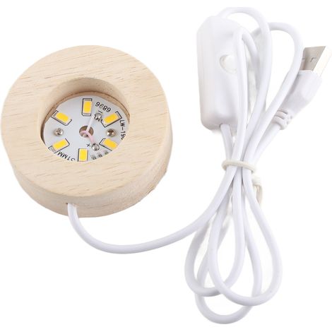 Boule de Cristal Lumineuse 3D avec Gravure - Lampe d'Ambiance Romantique sur Socle en Bois - Éclairage Doux pour Nuit (1/5)