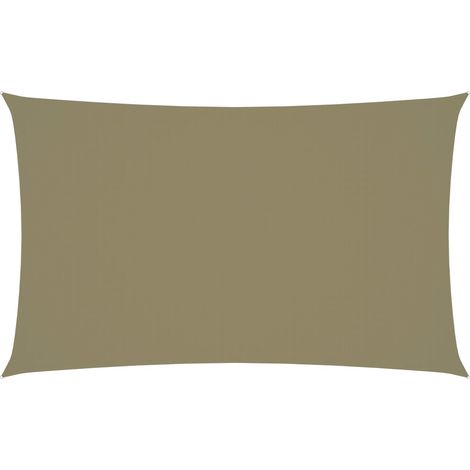 Voile toile d'ombrage parasol tissu oxford rectangulaire 3 x 6 m beige