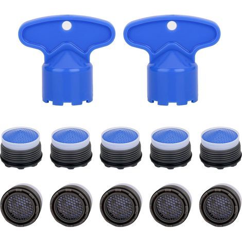 10 Pièces Mousseur Robinet Aérateurs,filtre robinet, M18,5 Avec 2 clés plate filtre eau robinet Pour cuisine, Salle de bain et jardin Économie d'eau (1/5)