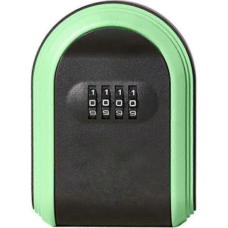 Coffre-fort à clés étanche à combinaison 4 chiffres, noir et vert -- (1/5)