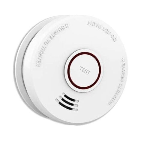 confezione di rilevatore di fumo, allarme antincendio, sensore fotoelettrico alimentato a batteria da 9 V, allarme fumo facile da installare con avviso luminoso e sonoro. (1/4)