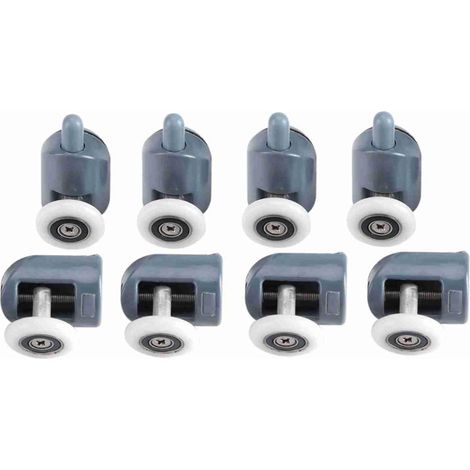 8 Rolls 19mm Diameter for Bathroom Sliding Glass Door, Shower Door Rollers, Slides, Wheels, Strong Load Capacity, Ultra Quiet (1/5)