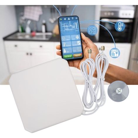 Antenne panneau plat LTE à gain élevé KJ-017 (35 dB), amplificateur de signal 4G, fixation murale ou à ventouse. (1/5)