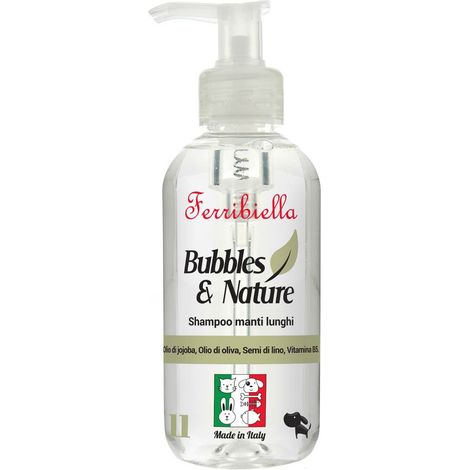 Shampoo con semi di lino, olio di jojoba, olio di oliva manti lunghi per cani 250 ml