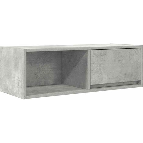 Meuble TV Banc TV Armoire TV gris béton 80x31x25,5 cm bois d'ingénierie (1/5)