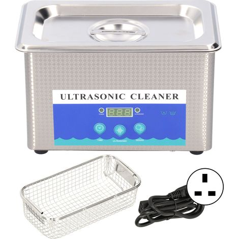 Machine à ultrasons DK‑009B 0.9L 55W 220V avec prise UK, équipement de nettoyage professionnel en acier inoxydable à minuterie (1/5)