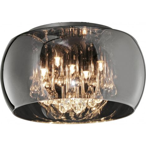 Vapore Plafón Cristal Cromado Y Colgantes Ø40 cm Trio Lighting