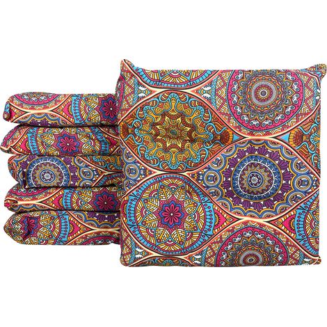 Set 4/6 Cuscini Geometrico Sedia con Lacci Prodotto Italiano 40 x 40 Daiki Naranja - 6 Pezzi