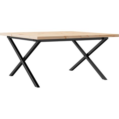 Maison Exclusive - Couchtisch X-Gestell 80x80x45,5cm Massivholz K