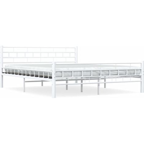 Maison Exclusive - Bettgestell Weiß Metall 160×200 cm