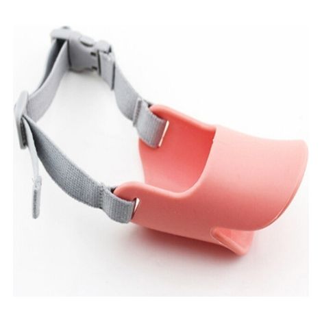Bocca per cani regolabile, design a bocca d'anatra chiusa in stile ciarlatano, maschera protettiva carina, ferma-morsi abbaiati, alta qualità, rosa M (1/4)