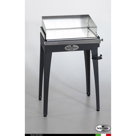 Grill 6.4 Inox Piastra liscia - Grigio antracite - Senza portapiatti - Con paraschizzi - Senza kit mensola e ruote - barbecue, griglia, giardino, carne, a gas, acciaio made in Italy