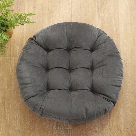 Coussin de siège japonais Tatami en coton épais, 55cm8cm,tapis de sol rond épais, pouf futon, coussin touffeté pour yoga,Gris 2 (1/5)
