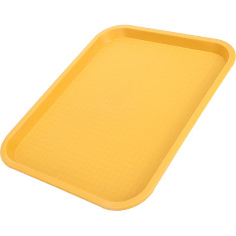 Plateau rectangulaire petit format PP incassable, épais antidérapant, assiette snack chinois jaune (1/5)