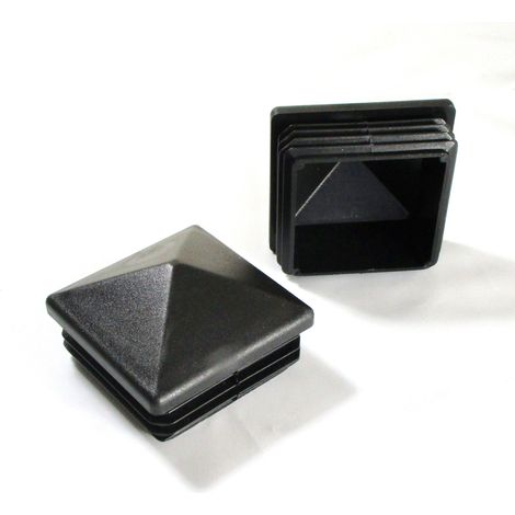 Ajile – Embout Plastique Carré PYRAMIDAL pour tube 70 x 70 épaisseur 2,0 à 5,0 mm NOIR