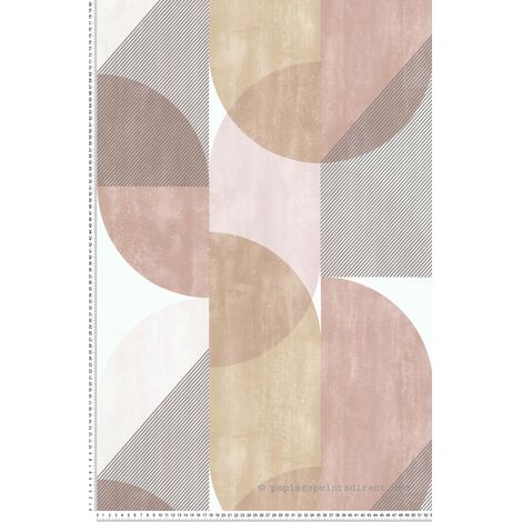 Papier peint Géométrique Rose Séjours & Chambres Lutèce