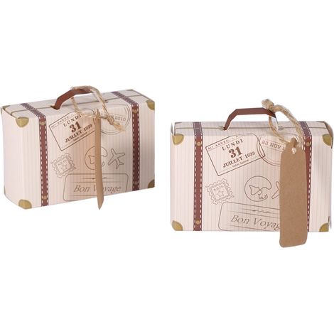 50pcs Mini Boîte de Valise Faveur Boîte de Bonbons, Coffret Cadeau à Bonbons Kraft Convient Pour les Fêtes de Mariage, les Anniversaires et les Baby Showers (1/5)