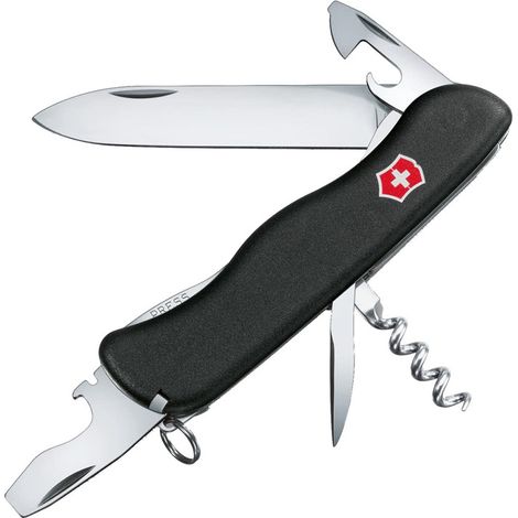 Coltello svizzero Victorinox Trailmaster, sistema di chiusura sicuro, 12 funzioni, cacciavite a croce, 130 g, colore nero