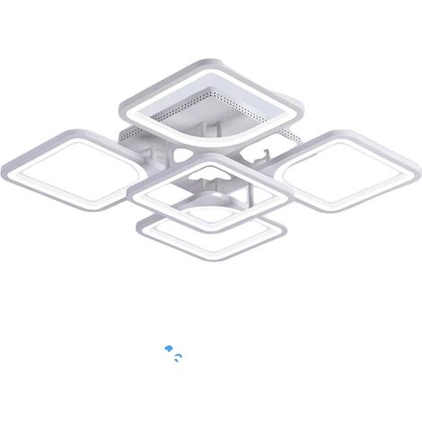 Deckenleuchten, modernes quadratisches Design, smarte Steuerungsmöglichkeiten, 4+1 Weiß (1/2)