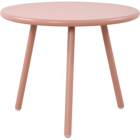 Mesa de centro redonda para interior/exterior tablero de polipropileno rosa patas de metal Ø 50 cm 100009221
