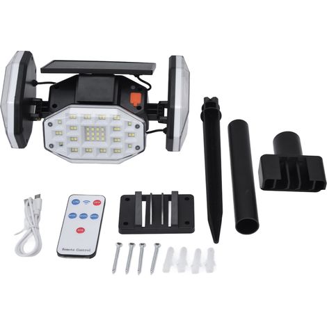 Applique solaire 164 LED IP65 étanche 2000LM haute luminosité décorative alimentée pour jardin et cour (1/5)