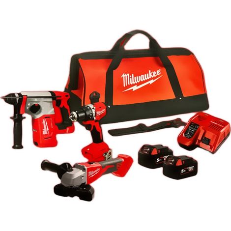 Kit smerigliatrice trapano e tassellatore Milwaukee M18 BLPP3D-502B
