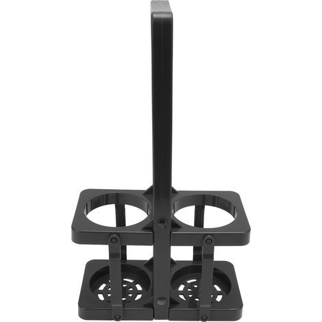 Lot de 2 porte-bouteilles pliables et portables avec poignée renforcée, noir.