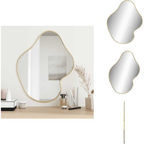 Miroir mural Doré 60x50 cm - Miroir Mural - Miroir Doré - Décoration Murale - Miroir Design - Miroir Salle De Bain (1/5)