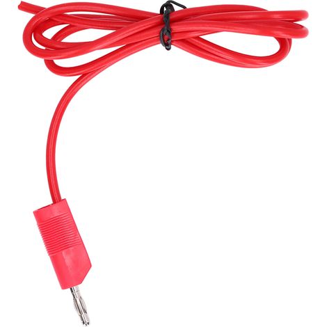 Lot de 2 Câbles de Test Banane 4mm Mâle-Mâle, Laiton PE 32A 1000V, Kit pour Mesure Électrique Rouge (1/5)
