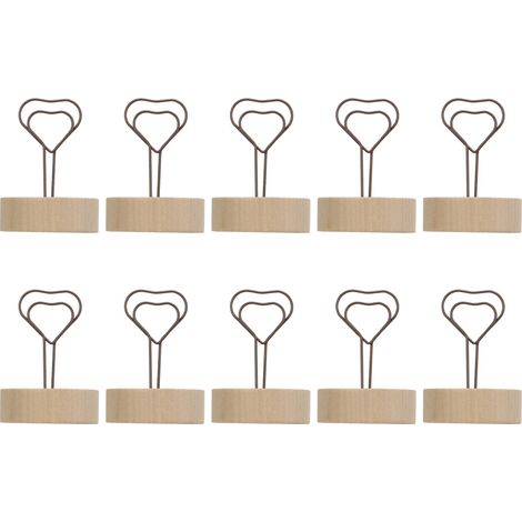 Fotokartenhalter im Retro-Design, Notizzettelhalter, Holzschildhalter, herzförmiger Clip, Haftnotizhalter, elegantes Tischschild, Hochzeitsdekoration für Zuhause.