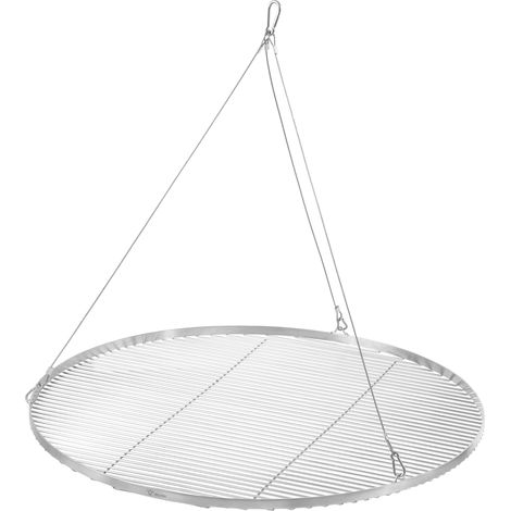 BBQ-Toro Edelstahl Grillrost Rund Ø 90 cm, BBQ Grillgitter mit Seilaufhängung, Hängegrill Rost