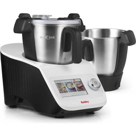 Robby – Robot cuiseur multifonctions avec balance intégrée et écran tactile – 600W – 8 programmes automatiques – Bol inox 3,5L + bol supplémentaire