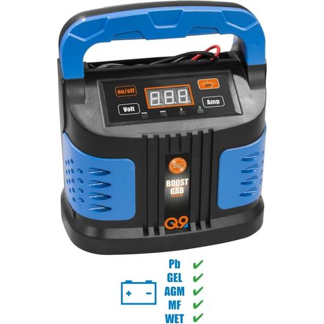 Güde – Chargeur de batterie moto 12V/6V – 10A Boost – Chargeur intelligent avec arrêt automatique et protection courts-circuits