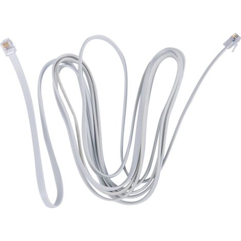 Câble modem fax d'extension téléphonique RJ11 6P6C, 9,8 pieds de long, blanc.