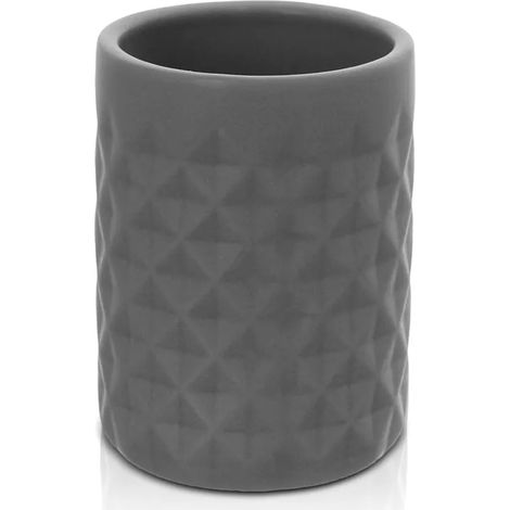 Portaspazzolino da appoggio grigio in ceramica Cristal (1/3)
