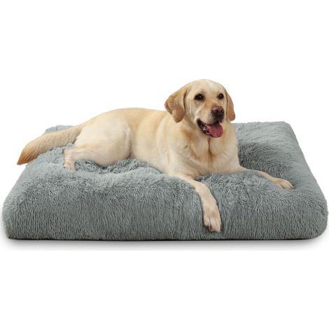 Hundebett 105x70cm waschbar Plüsch Grau L 105 x B 70 x H 9 cm (1/5)