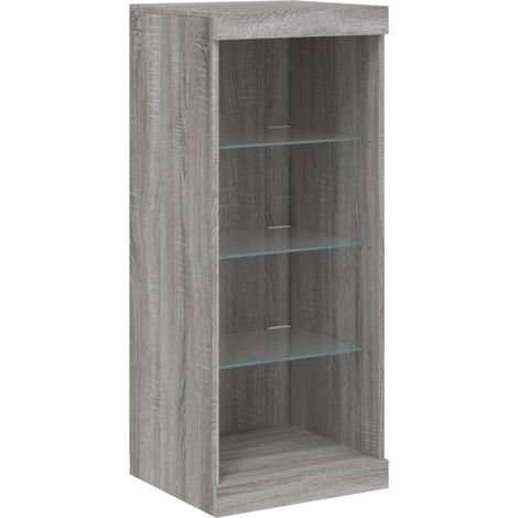 Credenza buffet cassettiera mobile contenitore organizer cucina soggiorno soggiorno con luci a LED sonoma 41 x 37 x 100 cm grigio 020030073