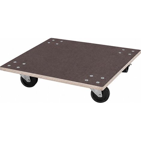 Vassoio su ruote in legno antiscivolo e imputrescibile - Dimensioni 600x600 mm - Carico massimo 350 kg - Ruote in nylon - 860000325 (1/3)