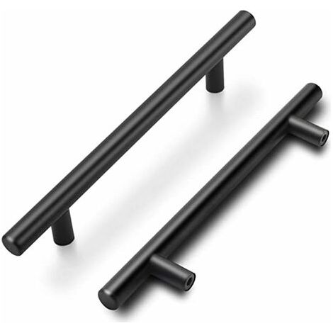 15er-Set Küchenmöbelgriff 160 mm Schwarzer KüchentürgriffSchwarzer Möbelgriff Küchengriff-Mittelabstand 160 mm mit mattem Finish aus Edelstahl