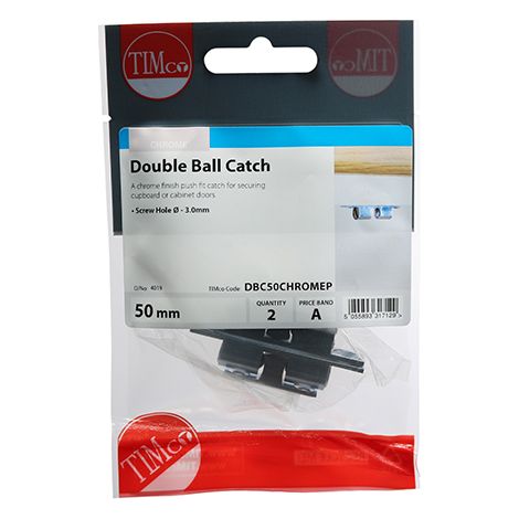 TIMCO Double Ball Catches Chrome - 50mm
