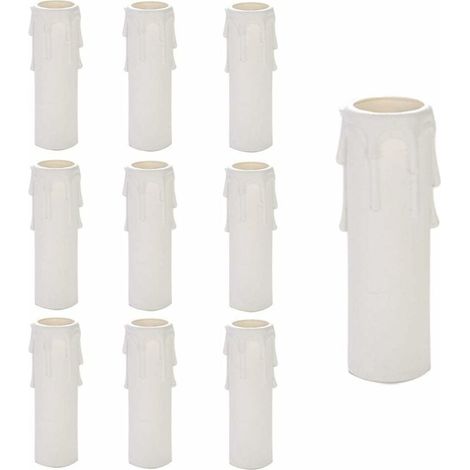 Lustre en Plastique pour Bougies, 10 Pièces, Accessoires Lustre, Tubes et Manches pour Bougies, Blanc (1/5)