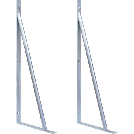 Supports de poteaux de clôture, 2 pièces. Acier galvanisé. (1/5)