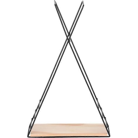 Étagère murale décorative en bois et fer, support de rangement suspendu pour maison, étagère de décoration murale (1/5)
