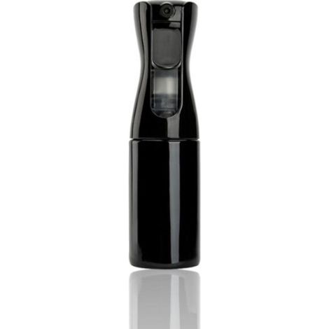 Set de 3 piezas: botella pulverizadora negra de 300 ml con pulverizador continuo para desinfectar el maquillaje y botellas auxiliares de alta presión para alcohol para peinar el cabello. (1/4)
