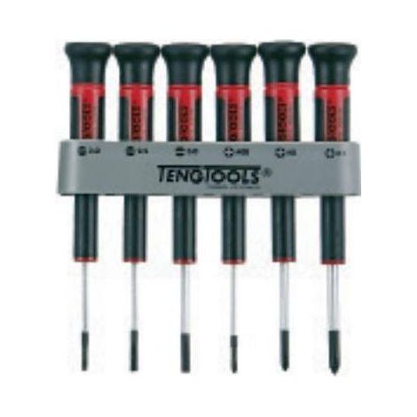 Set di mini cacciaviti in acciaio Teng Tools 6 pezzi con supporto