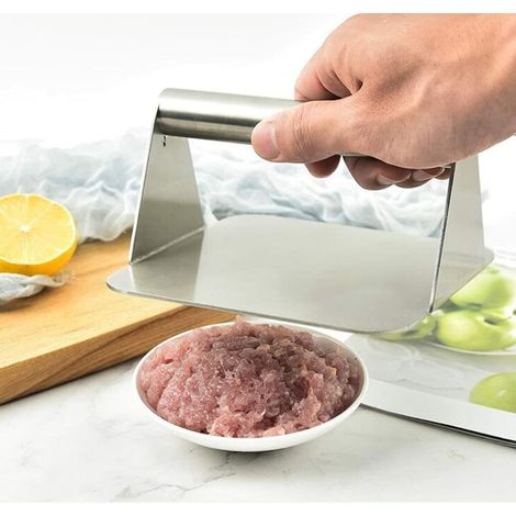 Presse à hamburger en acier inoxydable, presse à hamburger antiadhésive pour barbecue, kit d'accessoires de cuisson plats professionnels, graisse à presser 1 pièce (1/2)