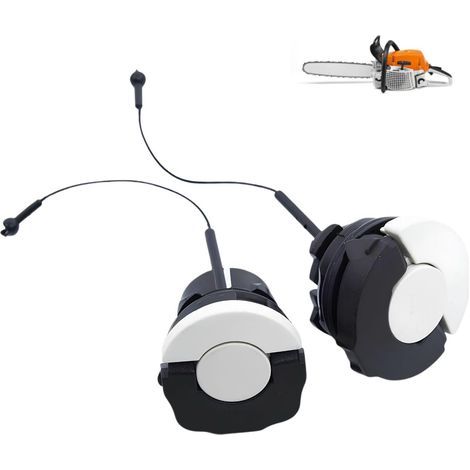 Juego de 2 tapones para depósitos de combustible/aceite para motosierras, compatibles con los modelos MS171, MS181, MS210, MS230, MS250, MS260, MS270, MS280, MS311, MS360, MS380, MS390, MS441, MS460 (1/5)