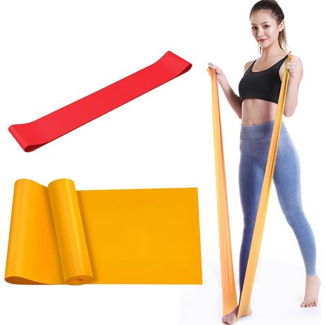 2er-Set Bande Fitness,Bandes Élastiques de Musculation,15 lbs Bande Élastique Fitness,pour Sport, Pilates, Yoga, Musculation, Rééducation Physique (1/5)