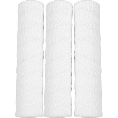 Ensemble de purificateur d'eau 3 pièces : filtre enroulé de 10 pouces, filtre en coton PP de 5 microns, filtre à sédiments. (1/5)