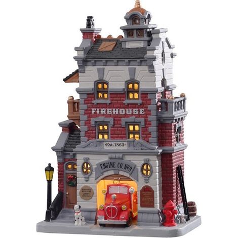 Lemax Engine Company No. 9 - Compagnia Motopompieri N. 9 Gioco invernale decorazione per villaggio Natale